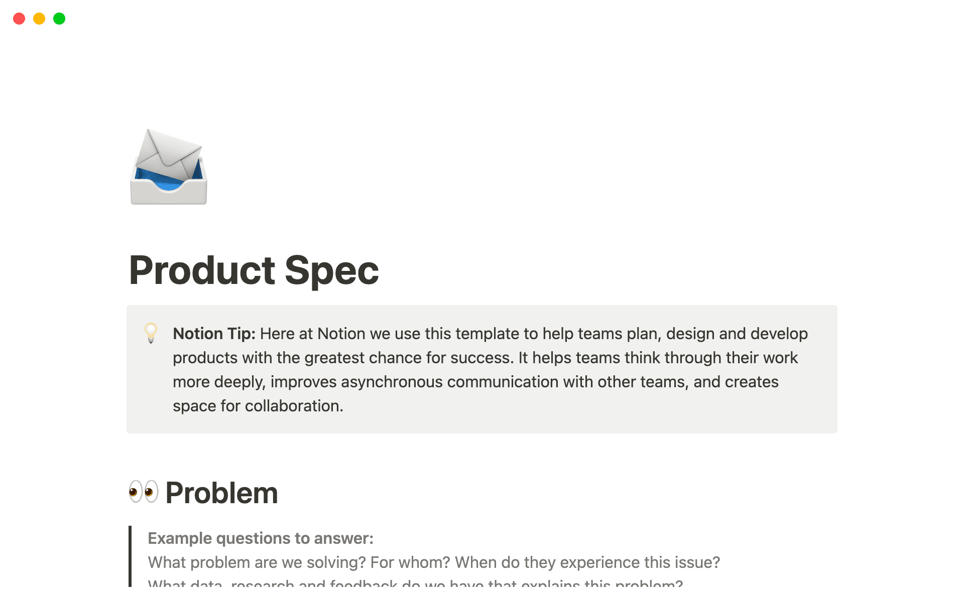Build and share tech specs in Notion