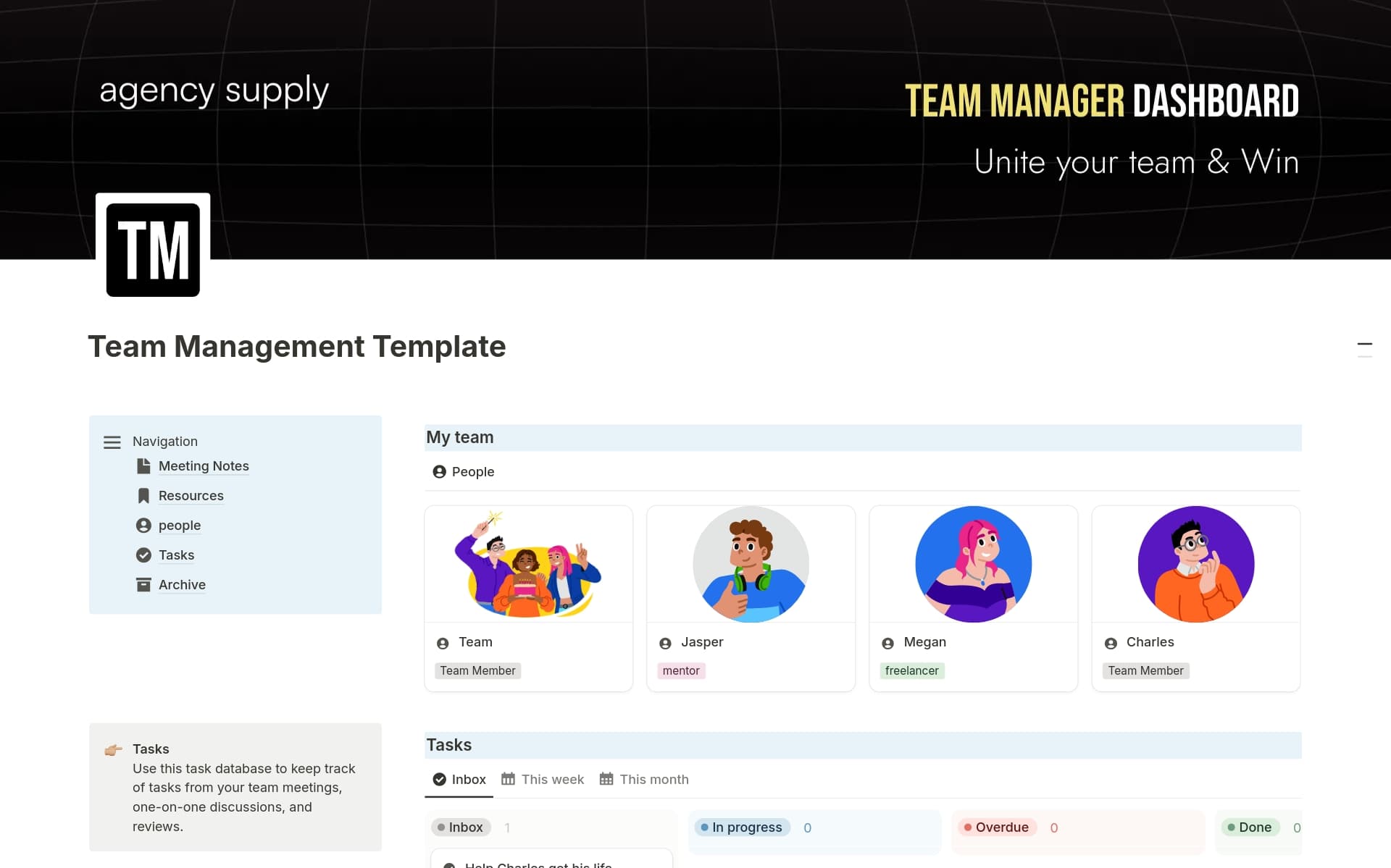 Screenshot of A dashboard for every need collection by Notion